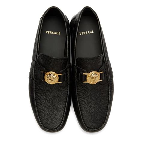 versace collection medusa logo single buckle monkstrap black|Versace Medusa loafers.